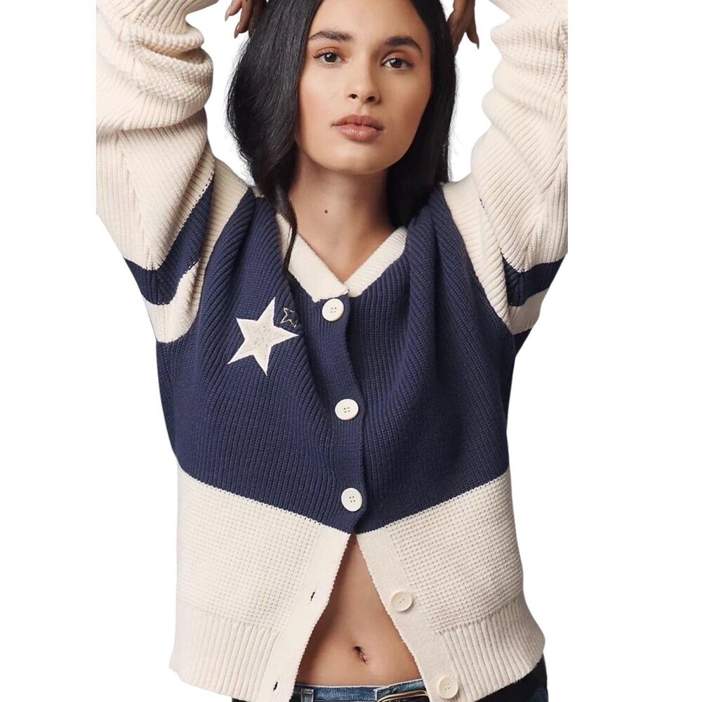 Anthropologie x Daily Practice Women’s Fisherman Knit Quarterback Cardigan XL